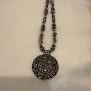 Intricate Silver Pendant Necklace